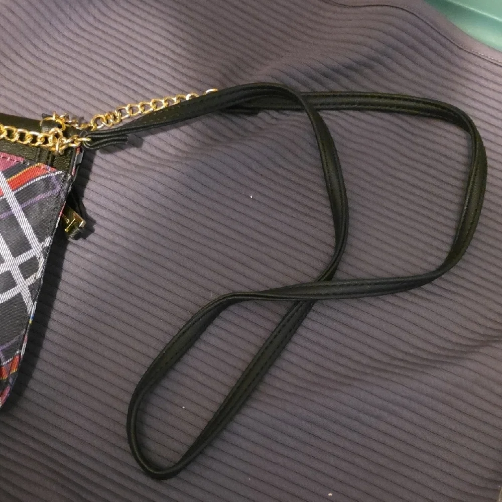 Juicy Couture Black and Multicolor Plaid Crossbody Bag